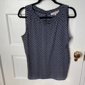 LOFT Black and White Patterned Blouse